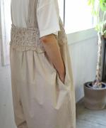 ハンドスモッキングコットンポプリン　サロペット